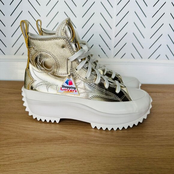 ❤️CONVERSE RUN STAR HIKE HI Sz 6 Mens GOLD PLATFORM Sneaker Boot Western A10333C - Picture 1 of 10